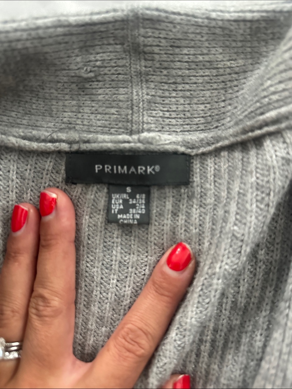Primark Gray Ribbed Open-Front Cardigan - Picture 2 of 3
